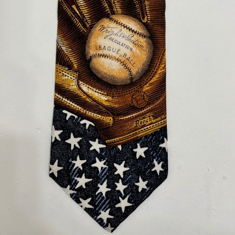 Tango by Max Raab Baseball Tango Tie All America Series Silk USA Made 3.75"x56"